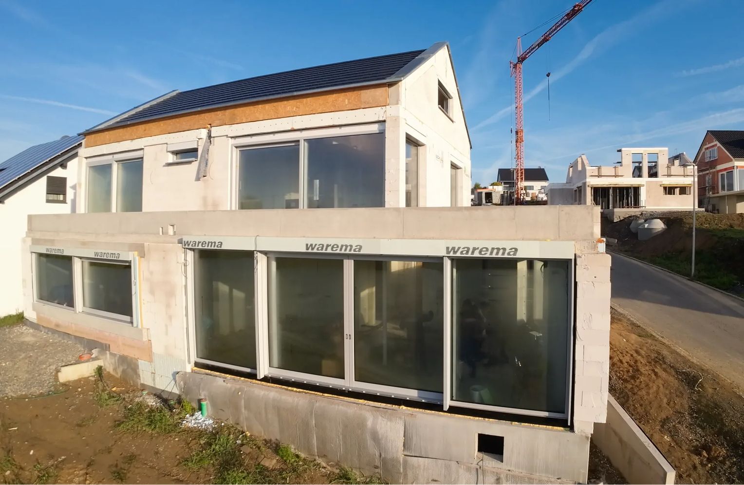 Foto des Baustand mit Hilfe einer Drohne